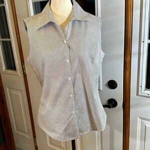 Kasper Striped Sleeveless Top